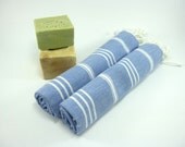 TurkishTowel, Set of 2 Peshkir, Exclusive Quality Pure Turkish Cotton. Hand Head Towel, Tea Towel, Kitchen Towel, Baby Towel, Handmade