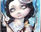 Pop Surrealism Lowbrow Art Print Little Girl Under Water 8x10