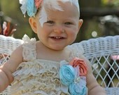 SALE Petti Lace Romper CREAM/IVORY-1st Birthday-Birthday-Wedding-FLower Girl-Pageant Wear-Photo Shoot