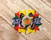 Yo Gabba Gabba Inspired Boutique Bow - Hair Accessories - Clip - Bottle Cap