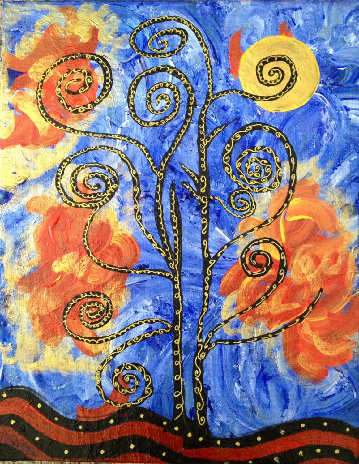Mixed Media Whimsical Tree