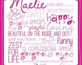 Love Letter Wall Canvas Art Print: 11x14, Gifts for Daughter, Birthday Gifts, Graduation Gifts, Gifts for Mom
