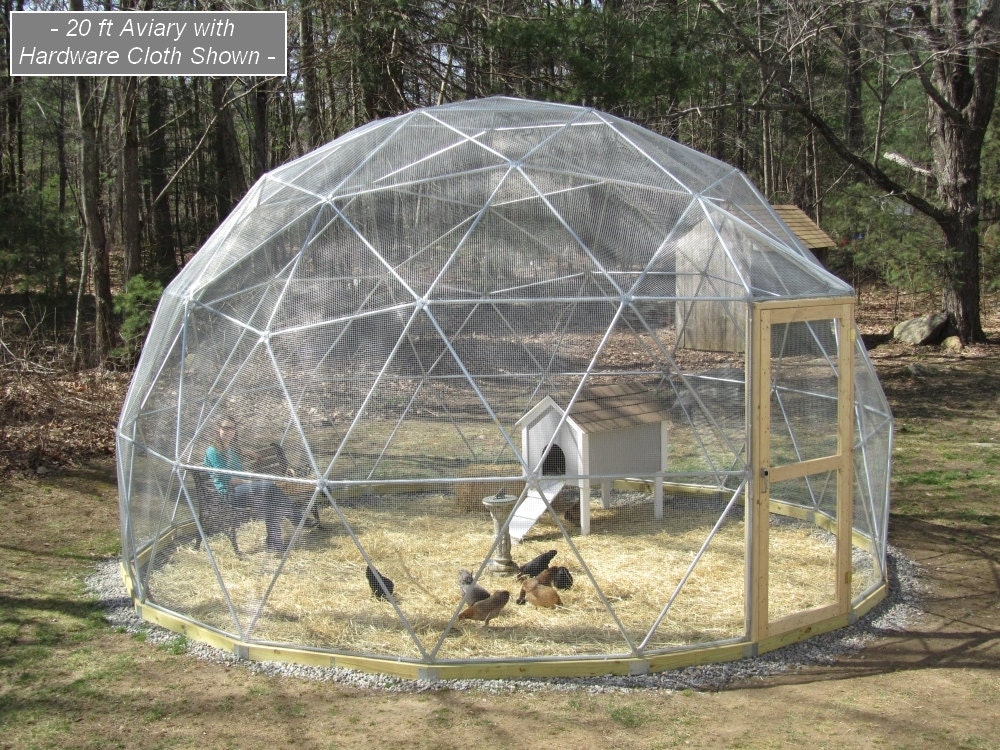 16 ft Geodesic Dome Outdoor Aviary, Flight Cage, Animal Pen