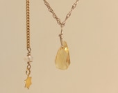 Barbara: Citrine and Tiny Star Drop Necklace