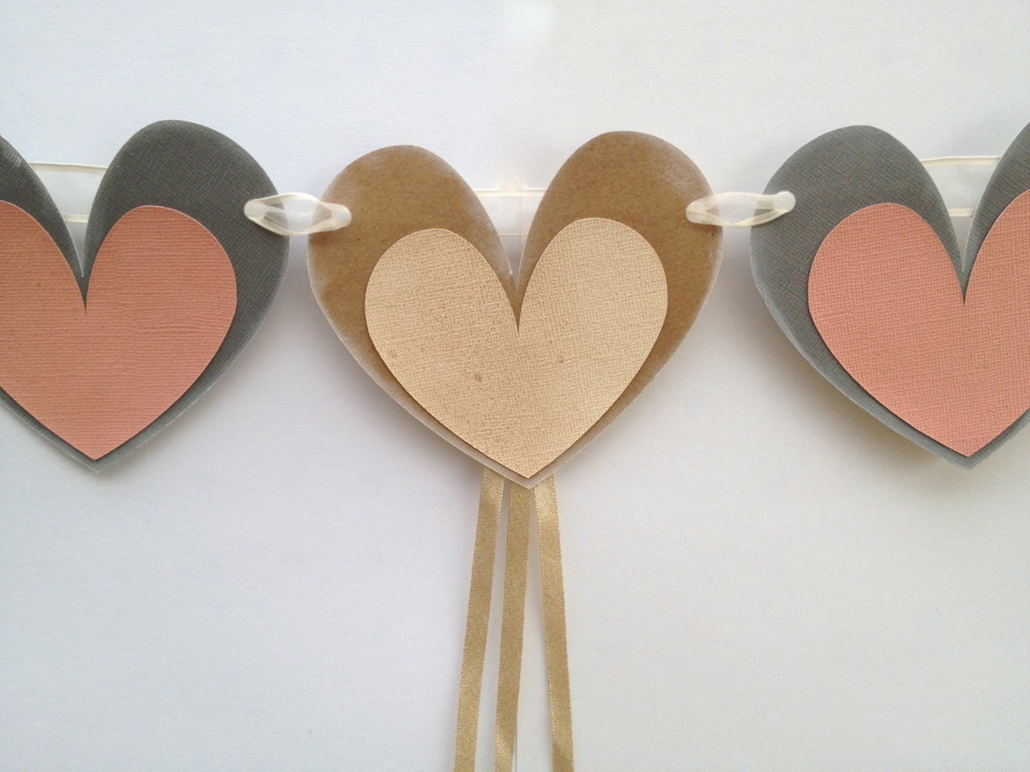 Baby Shower Banner - Baby Love, Vintage, Gender Neutral, Baby Girl, Baby Boy, Heart, Rustic, Pink and Gray