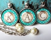 Custom Monogram Letter Glass Type Writer Necklace- you pick the Letter