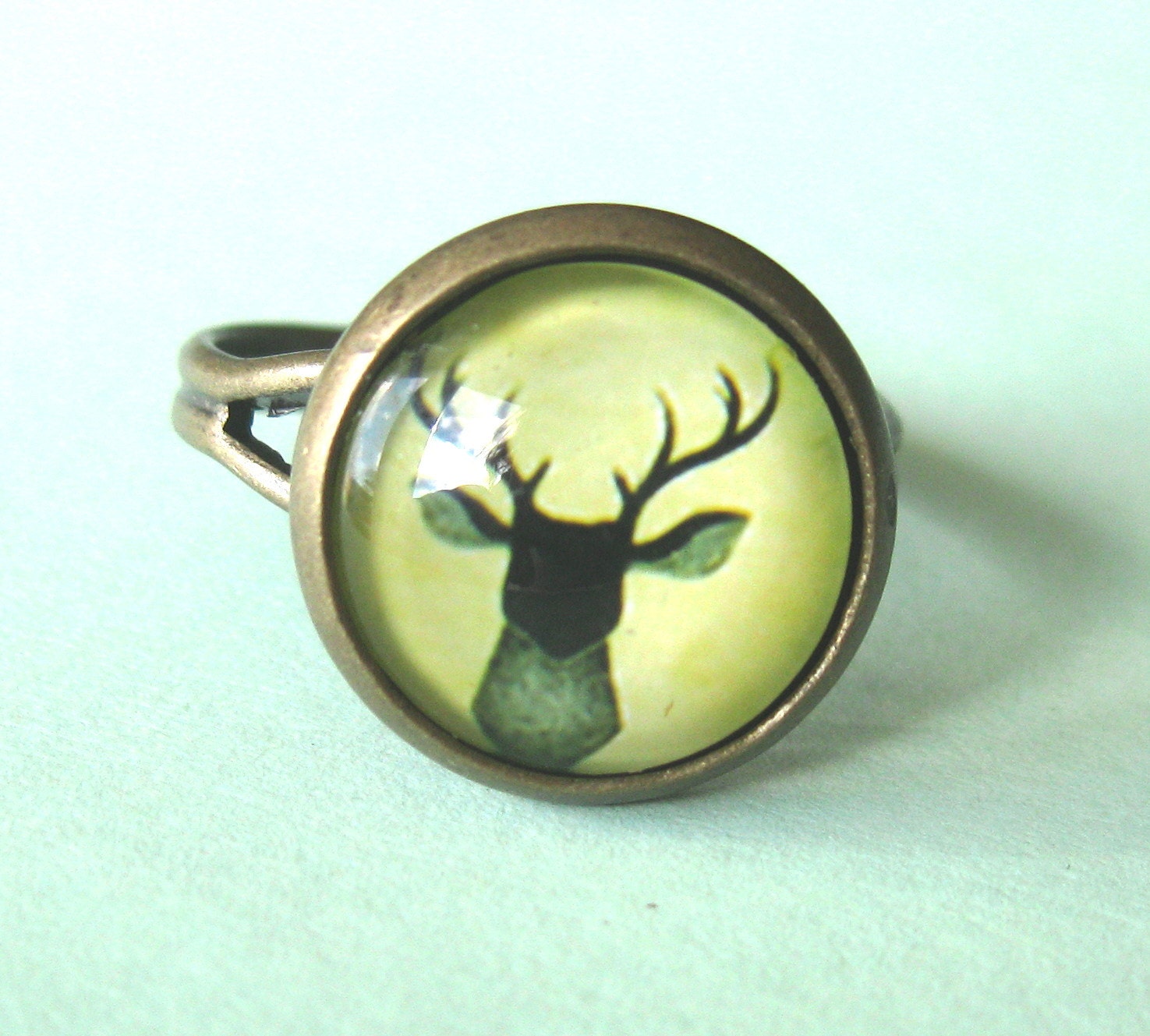 Stag head ring, nature inspired ring, deer ring, woodland ring, UK ring, silhouette ring
