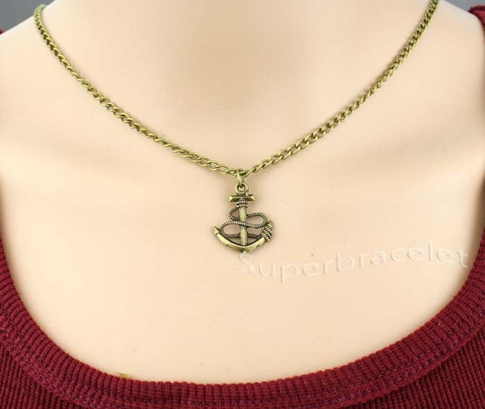 Nautical Anchor Necklace, bronze Necklace - style Necklace - a gift to girlfriend and BFF