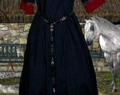 SCA Garb Tunic Gown Medieval Blood Midnight Celtic Knot Saxon Costume Renaissance SizeFlex LXL
