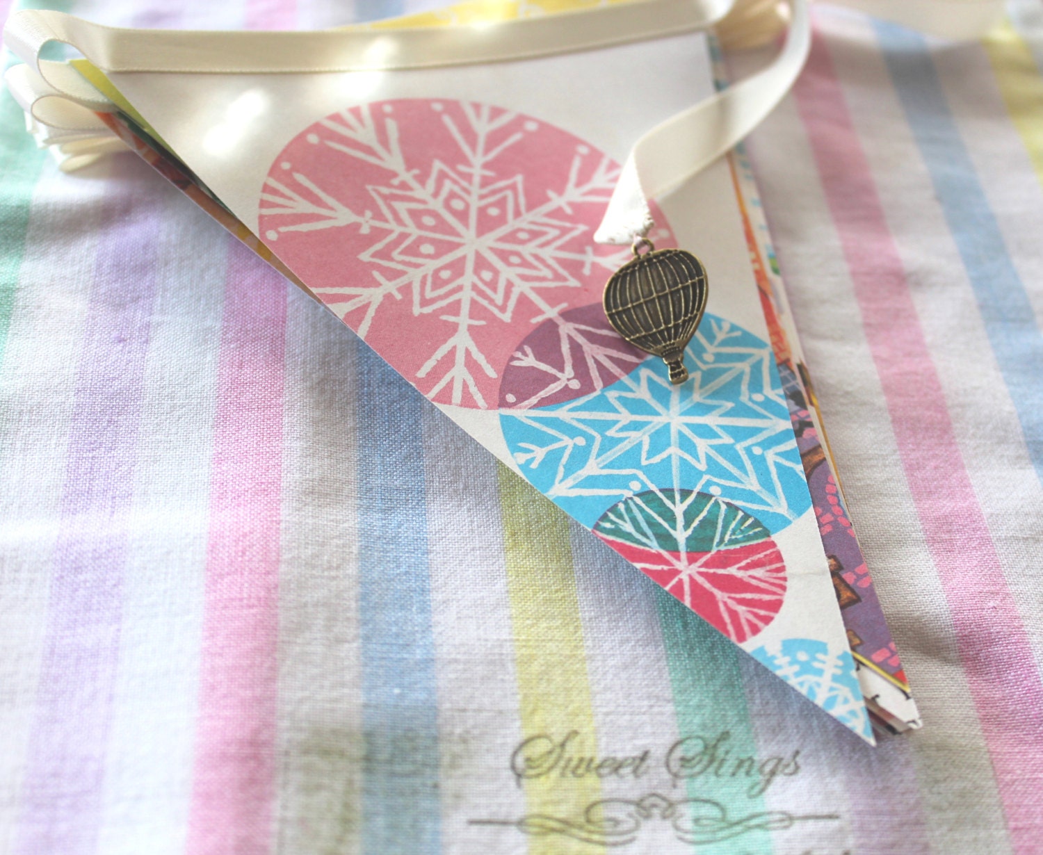 Storybook Paper Bunting "The Snow Queen" 2.45m with White Ribbon