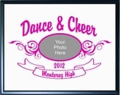 Personalized Cheer Girlz Photo Plaque - Cheerleading Squad Picture Wood Plaque - chr-ph-glz-plq