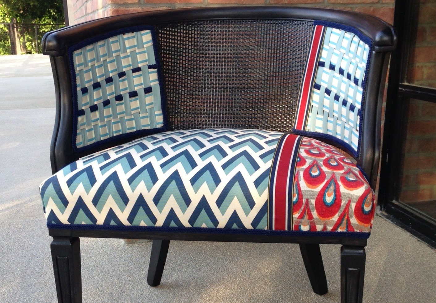 Fabulous Modern vintage upcycled cane chair