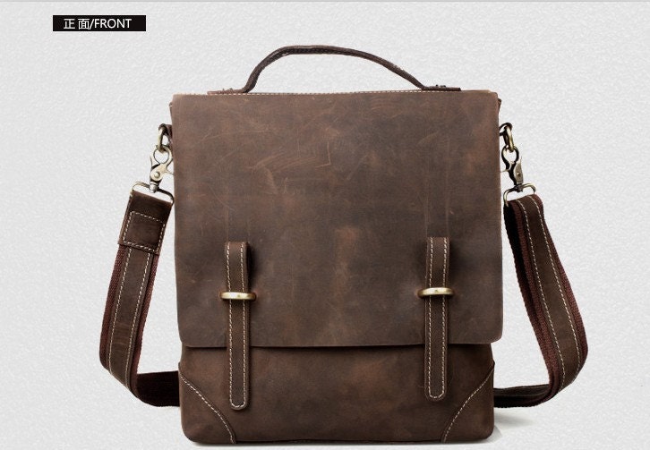 Brown Men Vintage Large bag Leather Messenger Bag/Backpack-IPad Macbook/Satchel travel/School/leather luggage/Briefcase Bag/leather bag