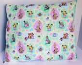Kitty Cat print Accent Stuffed Pillow - Pet Bed - 19 x 16 inches - fluffy plush cotton feline - bird house - flower pot
