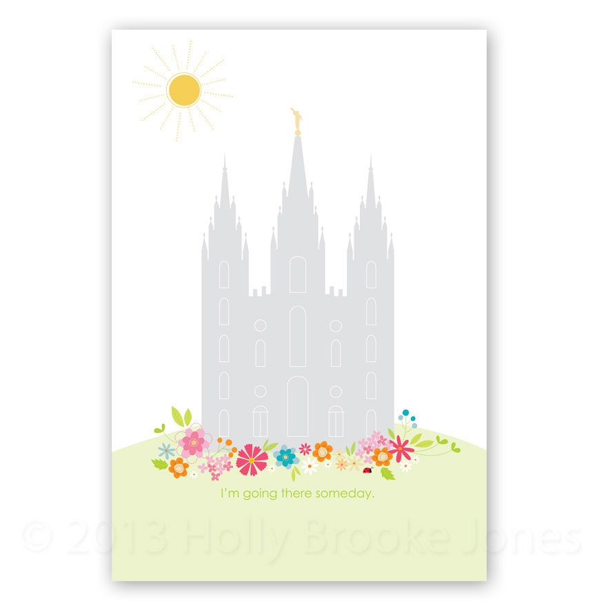 LARGE LDS Temple Printout - 12 x 18 inch - Printable digital file - Instant Download - Summer