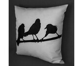 Black birds print design cover pillow, Decorative pillow animal printed throw pillow