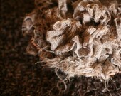 Handmade newborn photography prop ruffled jute/burlap basket filler
