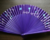 Silk fibric Japanese Hand Fan Folding Fan purple (dream) Kimono Yukata Accessory Sensu