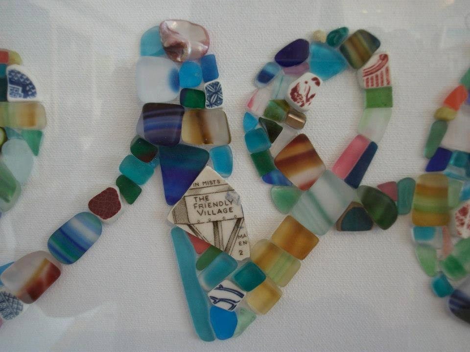 Glass, Pottery and Shells, tumbled and reclaimed from the sea