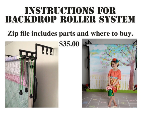 Backdrop Roller System on wheels - holds 8 drops