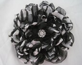 Pin, Zebra, Rhinestone,  Black and White, brooch, headband, hair clip, home decor, wedding