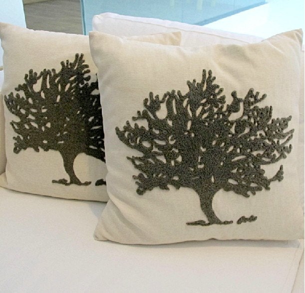 Housewares Tree Pillow NaturePillow cover Cushion cover Linen pillow cover Home Decor Throw pillow  Decorative pillow