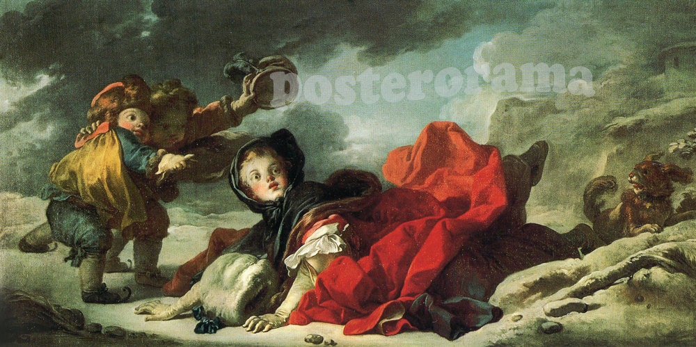 Winter art by Jean Honoré Fragonard POSTER large 12 x 24 reproduction 1753 giclee Print