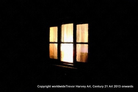 Fine Art Print, 'The Lit Window', Still Life Wall Art, Dark Art Print, Night Art, Night Photography, Black, 12x8, 9x6, 7x5 inch
