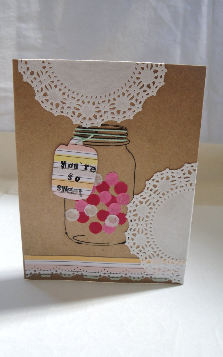 You Are So Sweet-thank you card, thinking of you, i love you, anniversary, girly, glittery, any occasion, blank inside