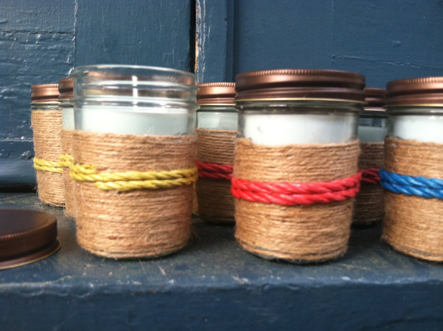 8 oz Eco-Friendly Soy Beach Candle Wrapped In Nautical Jute