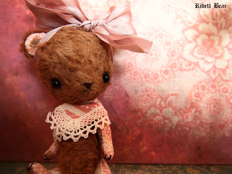 OOAK miniature viscoce artist bear No'5 Free shipping
