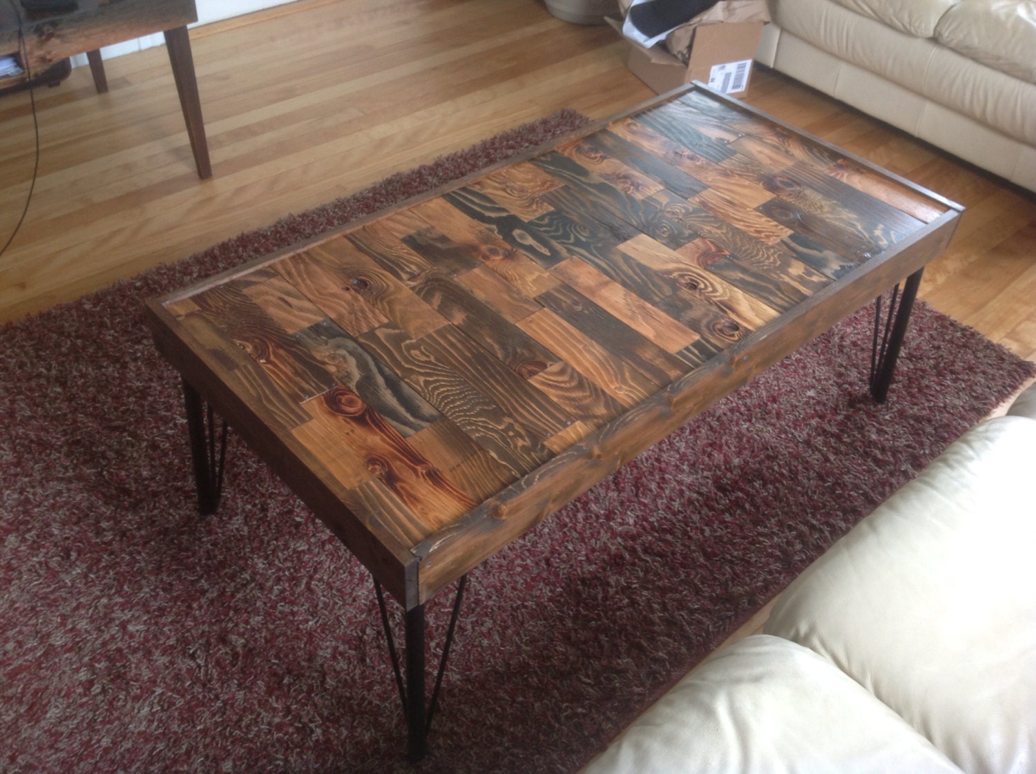 Rustic reclaimed patchwork style coffee table