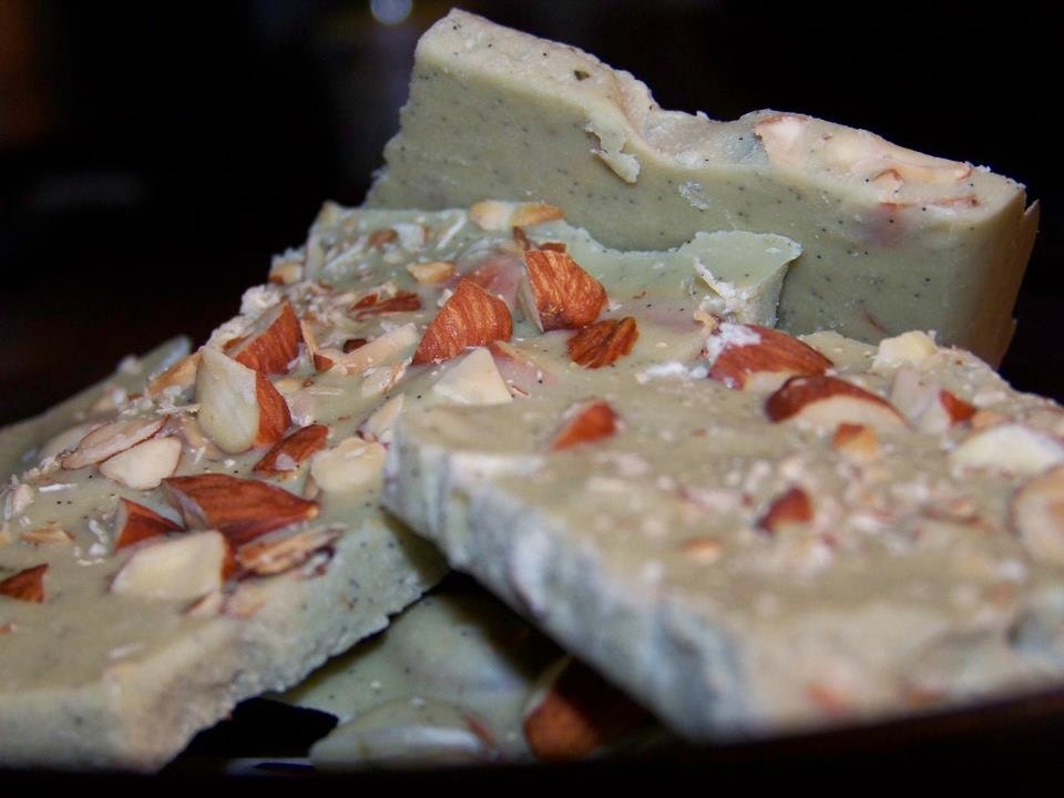 White Chocolate Matcha Vanilla Bean & Almond Bark