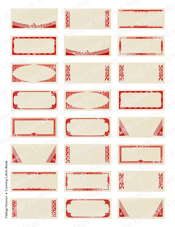 BLANK MASON JAR Labels Vintage Canning Digital Collage Sheet for Altered Art Mixed Media Scrapbooking