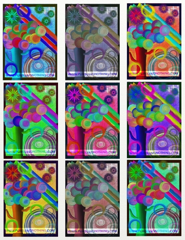 Printable Digital Mixed Media ACEO/Collage Sheet "Tree"