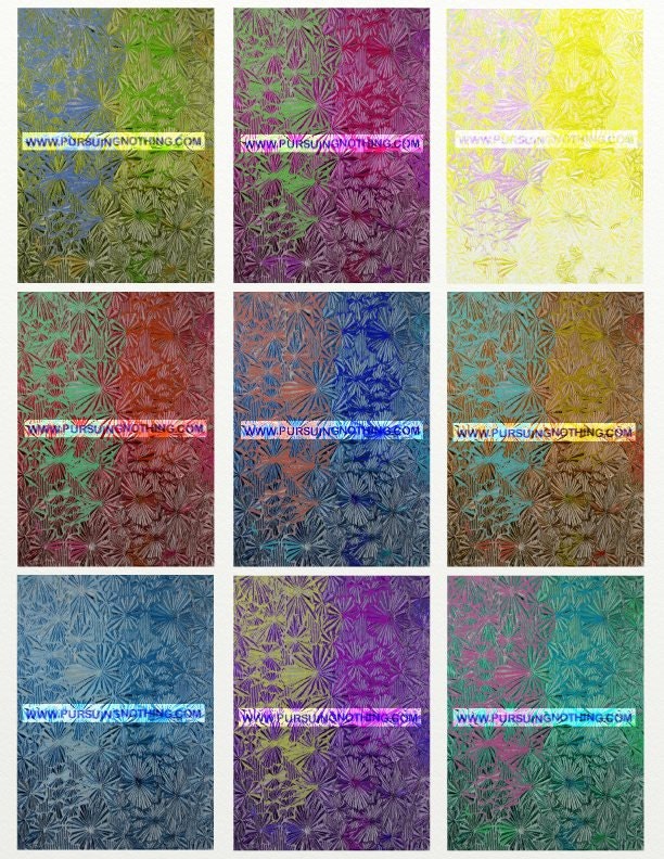 Printable Digital Mixed Media ACEO/Collage Sheet "Glass Stars"