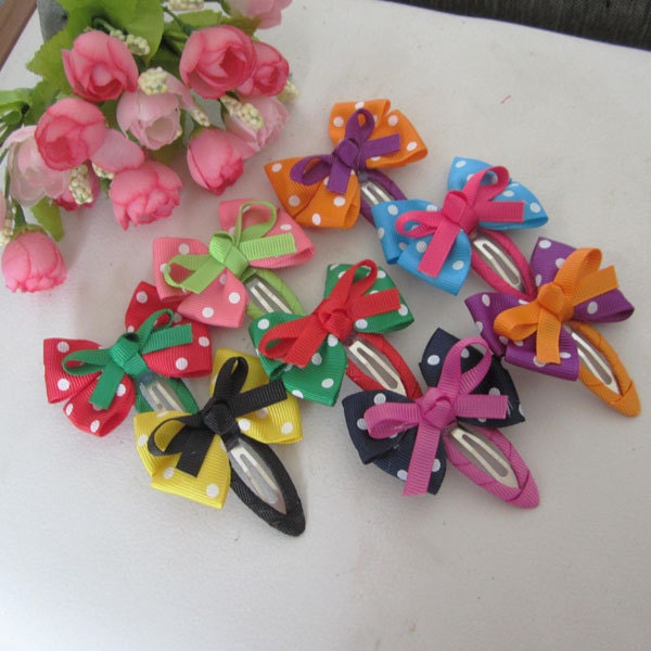 8 Pairs Baby Girl Fashion Bows Knots  Hair Pins Bobby Pins Infant Kid's Hair Accessories YHP2
