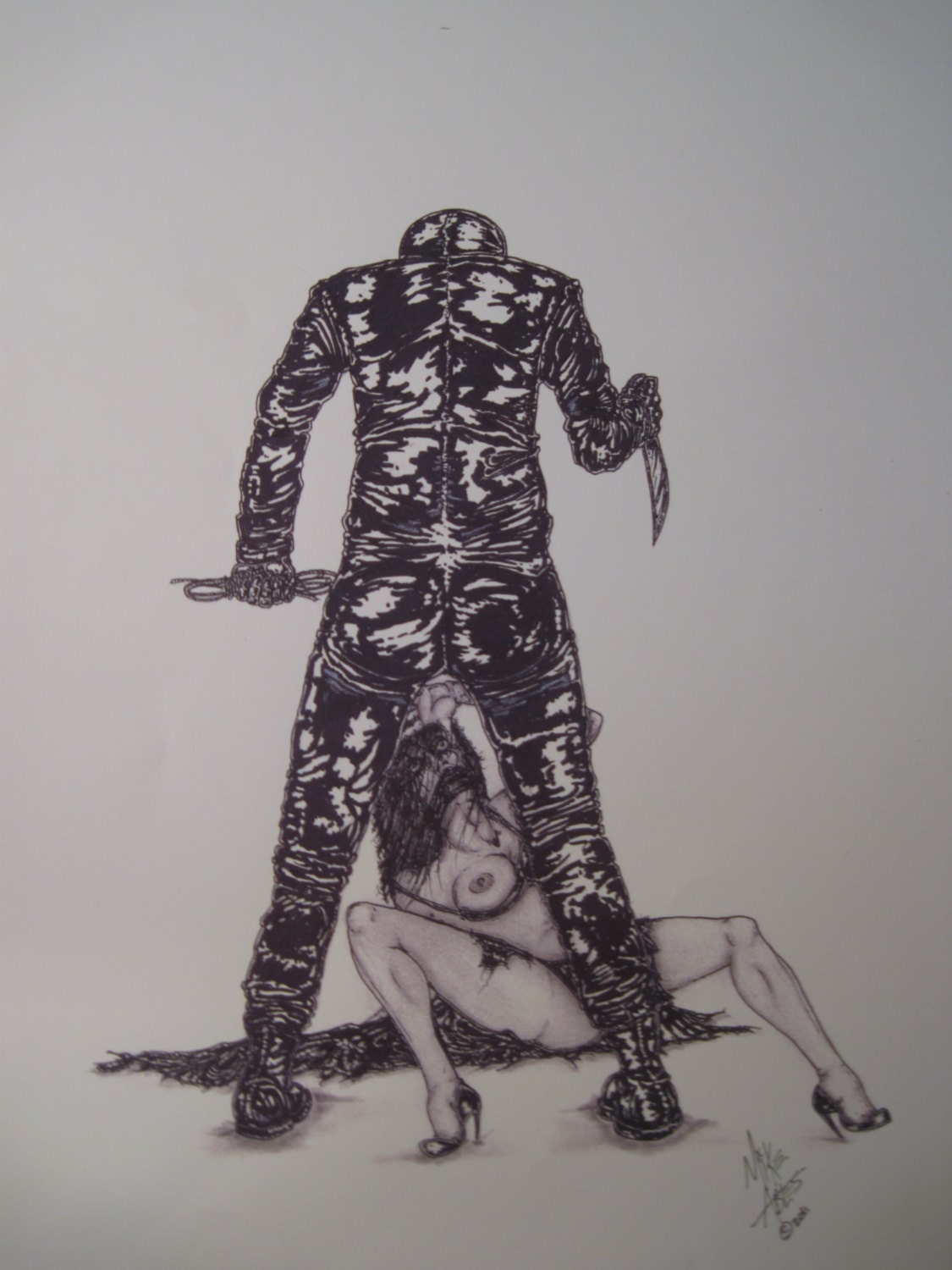 Digital Print of Untitled Horror Artwork by Damaged Goods Studios