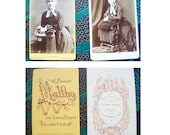 Lot 4 Victorian Woman photo studio portrait Cabinet Woman Old Victorian  Antique CDV carte de visite Collectibles