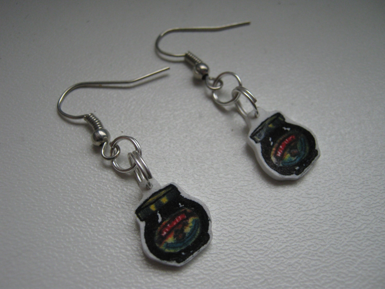 Marmite Jar Dangle Earrings, Hand Illustrated