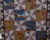 Stunning baby boy Quilt with Cowboy Indian American theme, handmade, children, girl, kids,playmat or throw