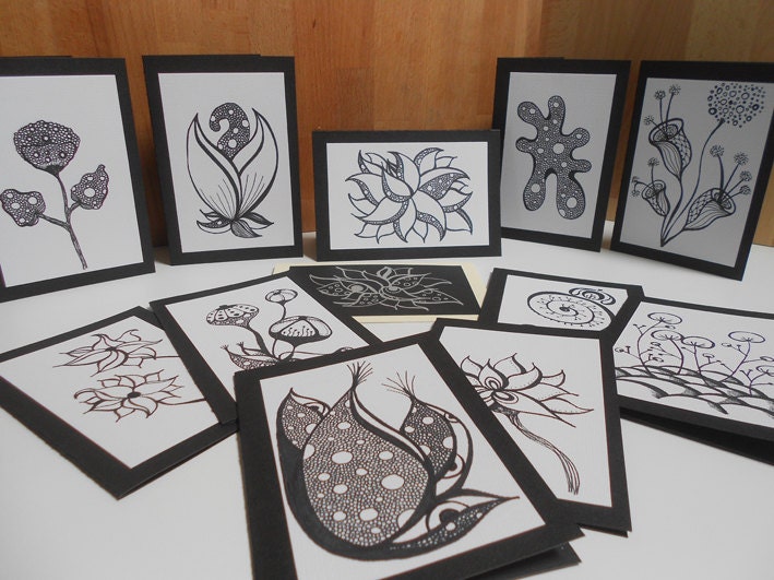 One of a kind, hand illustrated greeting and gift cards