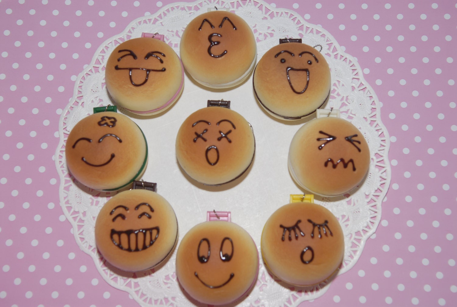 Kawaii Squishy Emotional Face Burger Mirrors
