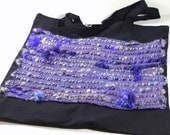 SAORI Woven Tote Project Bag with Handspun Art Yarn- JazzTurtle Couture, Fiber Art to Wear