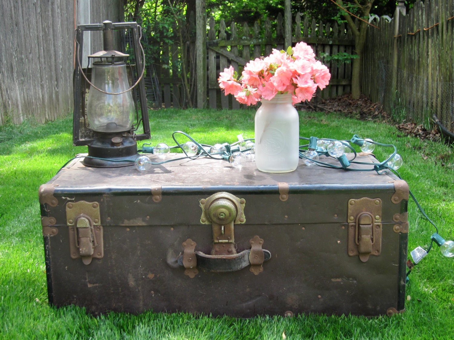 Frosted Mason Jar Vase