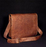 11 inch Handmade Soft Genuine Leather Brown Laptop/Macbook/Ipad Unisex Messenger Shoulder Satchel Handbag Bag Purse Pouch Case