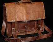 17 inch/inches Handmade Men/Women Laptop/Macbook messenger bags Pure Genuine Soft Leather satchel Briefcase School/college Shoulder Handbag