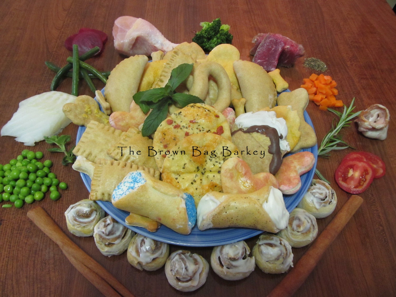 handmade dog cinnabun,pawbun ,bones 24 pk  measures 1.5 in diameter