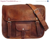 MEGA SALE Handmade 14 inch leather messenger/ cross body/ Laptop/ MacBook/ Retro Satchel/ shoulder bag