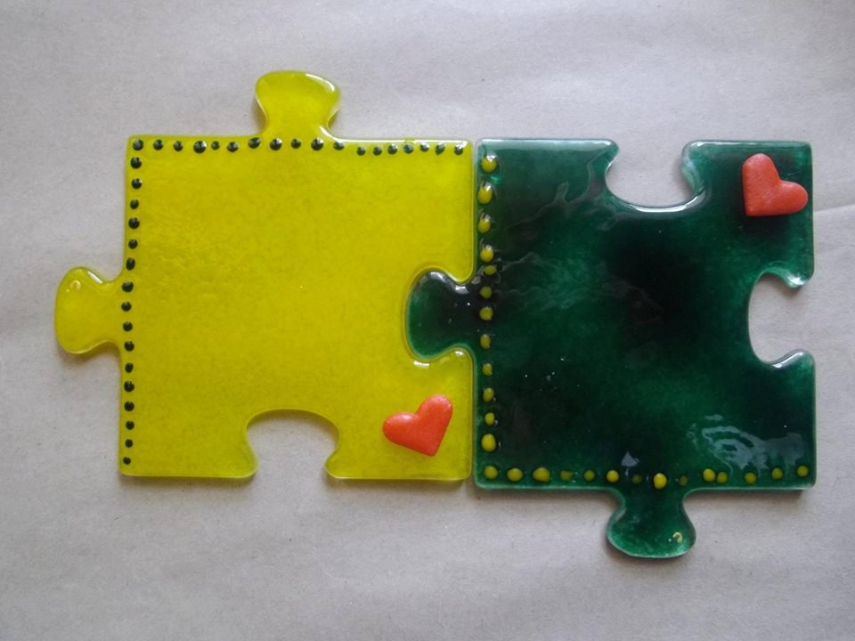 Puzzle Fused Glass Coasters